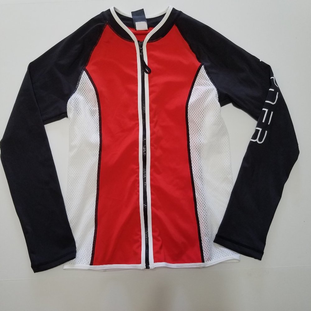 NWOT Spyder UV Protection Active Stretch Zip Up Rash Guard Swim Cover Size M